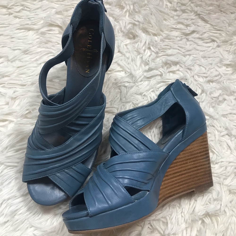 Cole Haan Leather Wedges Open toes size 7